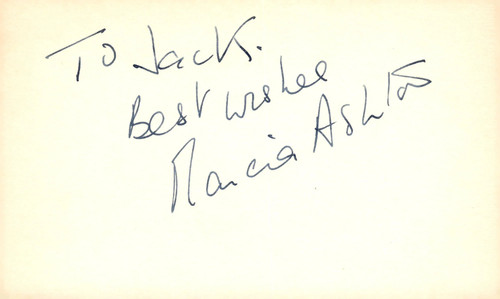 Scheda indice 3x5 autografata